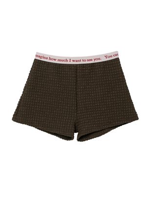 ウエストロゴジャガードショートパンツ|