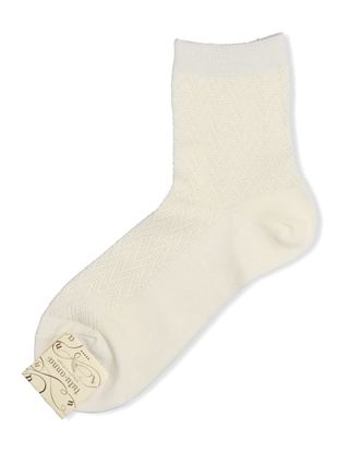 消臭シルケットリンクス幾何学柄メッシュソックス13cm丈|クルーソックス