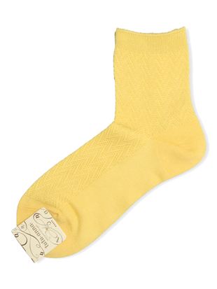 消臭シルケットリンクス幾何学柄メッシュソックス13cm丈|クルーソックス