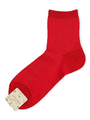 消臭シルケットリンクス幾何学柄メッシュソックス13cm丈|クルーソックス