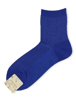 消臭シルケットリンクス幾何学柄メッシュソックス13cm丈|クルーソックス