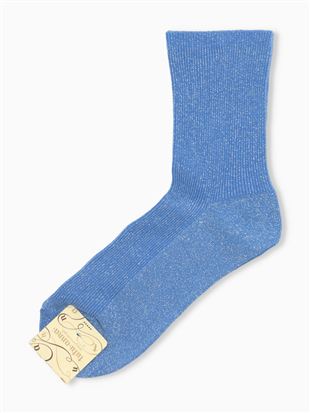 ラメリブソックス17cm丈|クルーソックス