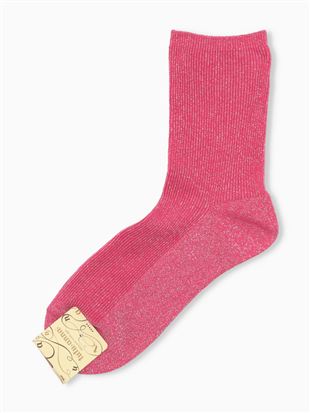 ラメリブソックス17cm丈|クルーソックス