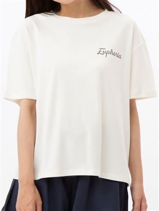チュチュアンナの綿100%ナンバーロゴプリントドロップショルダーTシャツ|221951